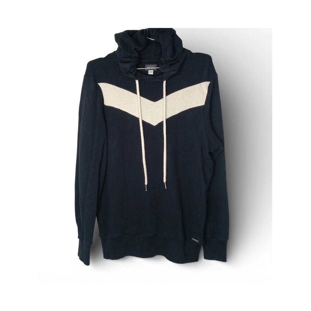 Diesel Men’s Small Navy Chevron Hoodie 100% Cotton Soft Pullover - Picture 2 of 13